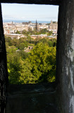 View over Edinburgh from a castle gun port