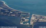 Cape Canaveral (left), Port Canaveral (middle) and Town of Cape Canaveral (right) aerial stock photo #7185C