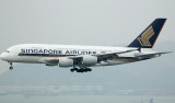 Singapore A-380 approaching HKG RWY 25R