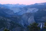 Dusk over Yosemite as seen from Glacier Point