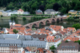 View from the Castle in Heidelberg of the River Neckar and its 1780s stone bridge