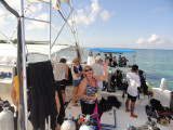 Mary getting ready for dive