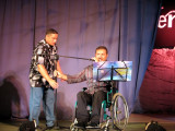 An Italian in a wheelchair who sings Karaoke!!