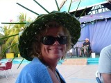 Judy in the banana leaf hat