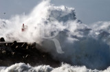O Molhe da Nazaré em 25 de janeiro de 2009