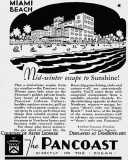 1937 - ad for The Pancoast Hotel on Miami Beach with their golden private beach