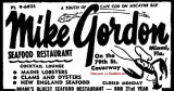 1966 - ad for Mike Gordon Seafood Restaurant on the bay and 79th Street Causeway