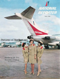 1966 - National stewardesses modeling the latest inflight uniforms on Concourse 3 at Miami International Airport