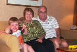 July - Karen, our grandson Kyler and Don at Embassy Suites, Denver International Airport