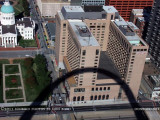 2011 - the old county courthouse and the Hyatt Hotel as viewed from the Gateway Arch