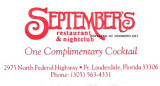 Early 1980s - Septembers Restaurant and Nightclub in Ft. Lauderdale