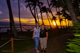 July 2009 - Donna and Karen at sunset at the Hyatt Regency on Kaanapali Beach, Maui