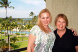 July 2009 - Karen and Donna on our balcony at the Waikoloa Beach Marriott