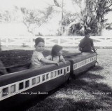 1964 - David and Nancy Joan Booth riding the kiddie train at Dressel's Dairy on Milam Dairy Road in Dade County