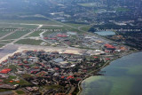 May 2012 - close up of the north and northeast section of MacDill Air Force Base aerial landscape stock photo