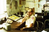 1978 - Clair Sherrick working as Gate Controller in the first Gate Control office on top of old Concourse E 