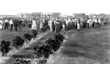 1921 - a large group of visitors at Hialeah's Triangle Park on Palm Avenue and County Road (later Okeechobee Road)
