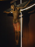 Museum Exhibit - Gothic Wooden Crucifix.