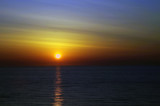 Sunset over The Tyrrhenian Sea leaving Sardinia.