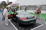 2011 Porsche Cayman S at Porsches display area during the 2010 Pebble Beach Concours dElegance (3832)