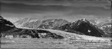 Hubbard Glacier Panorama in B&W