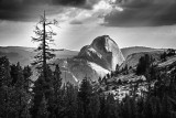 Halfdome from Olmstead Point B&W