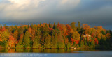 Late afternoon sunlight on autumn colours in the Laurentian Mountains