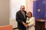 Moshe and Orna showing their wedding rings to their guests - after the wedding ceremony. 