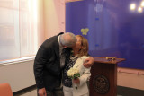Moshe and Orna seal the deal again at the end of their wedding ceremony :-) - at the City Clerk's Marriage Bureau in Manhattan