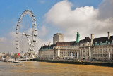 London eye and County Hall at Westminster Bridge.