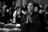 Buddhist Devotees Praying  Inside Temple