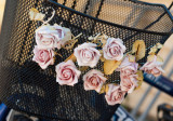 plastic basket with plastic roses