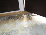 That is the door on the left, see how the slab has sunken and cracked.