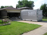 Our storage in the driveway holds much of what was in the garage.