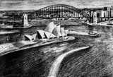 SOUVENIR FROM A VACATION - MY PENCIL DRAWING OF SYDNEY