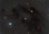 Barnard 22 and The Little Flame (B22, IC 2087) - 1024x715 pixels