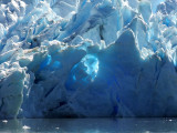 The blue color is the result of all colors except blue, being absorbed by the ice