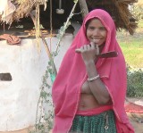 One of the Daughters of a Little Village We Visited by Camel