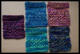 0002. Rios swatches, beg. from left clockwise, Purpuras, Azules, Archangel, Candombe, Solis.