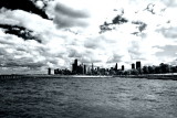 Chicago across from Lake Michigan - Black and White