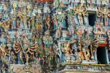 Gopuram sculptures, Meenakshi temple, Madurai, India