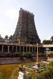 South Gopuram with the Golden Lily Tank, Meenakshi temple, Madurai, India