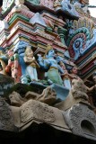 Sculptures on the gopuram, Sri Chakrapani Temple, Kumbakonam, India