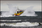 Rescue boat Väringen going out from Grönhögen harbour in SW wind 10 m/s