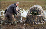 A muddy experience!! Henrik and I sat in these hides six hours one morning to photograph Ruff lekking