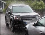 Heavy rainfall on the Land Rover