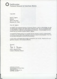 Smithsonian collection letter