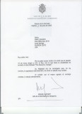 King Juan Carlos of Spain letter