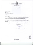 Prime Minister of Canada letter