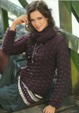#190 Purple sweater with loop scarf